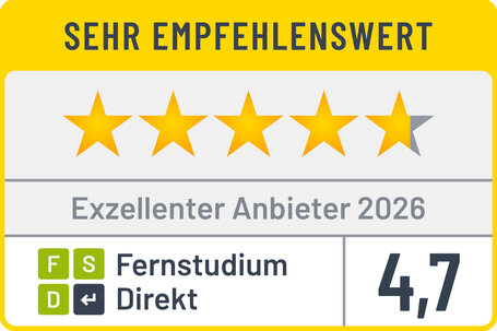 Siegel von Fernstudium Direkt "Exzellenzanbieter 2026"