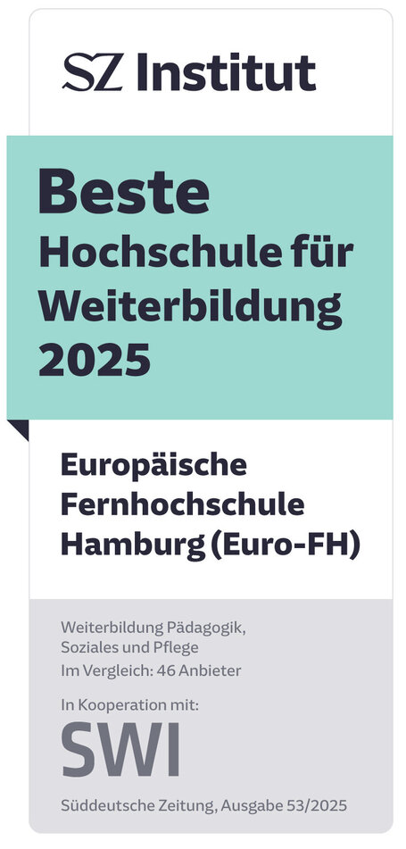 Süddeutsche Zeitung Siegel Beste Hochschule Weiterbildung 2025 Siegel "Beste Hochschule Weiterbildung 2025" der Süddeutschen Zeitung